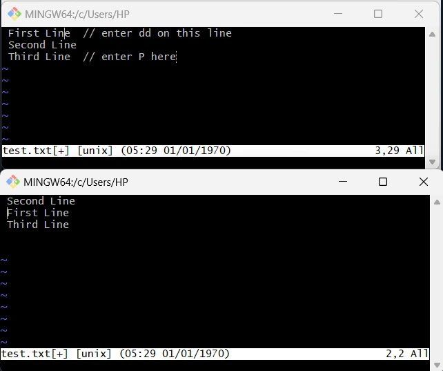 Vim instert mode Command Interface