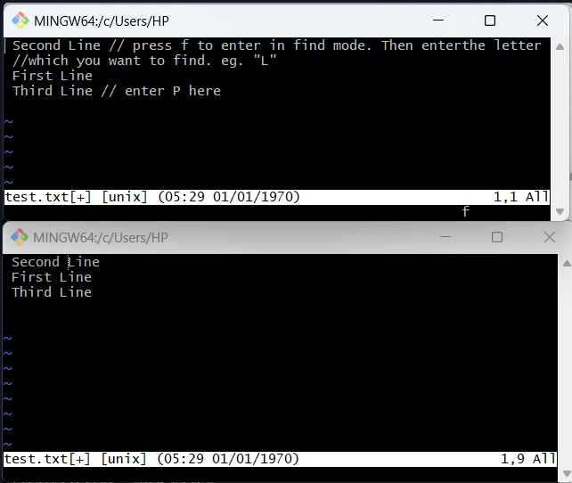 Vim Command Interface to search for a word